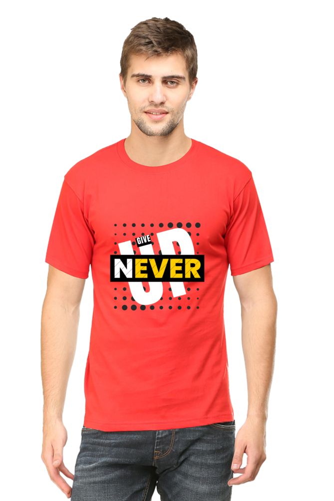 Never Give Up Round Neck Classic T-Shirt