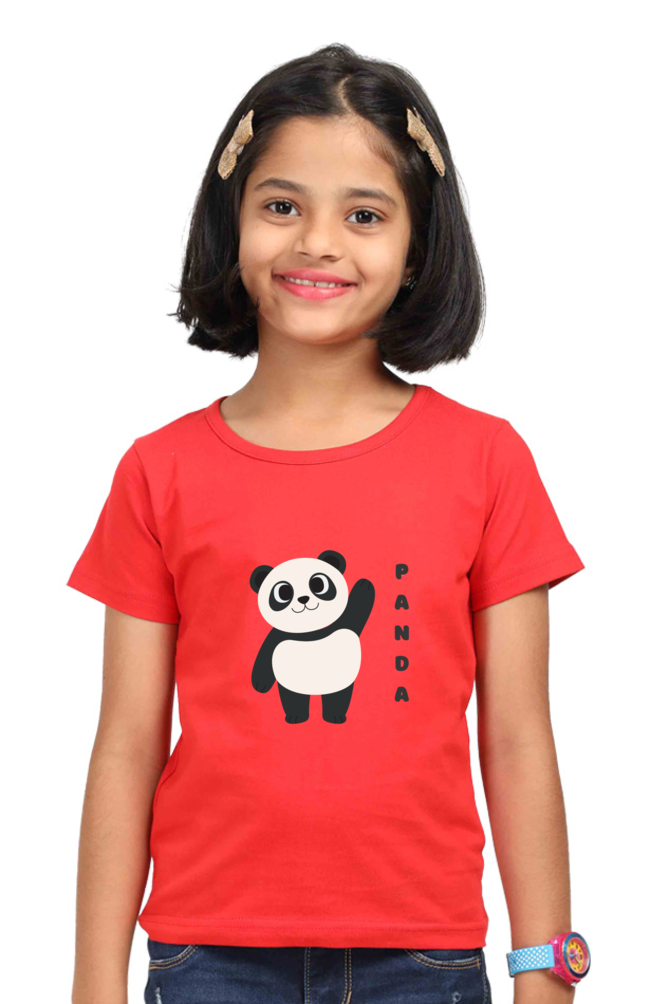 Girls Round Neck Panda