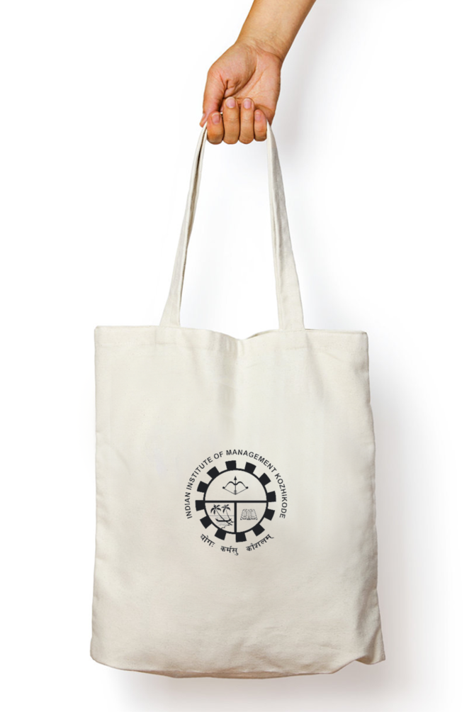 IIMK Unisex Tote Bag With Zipper - White