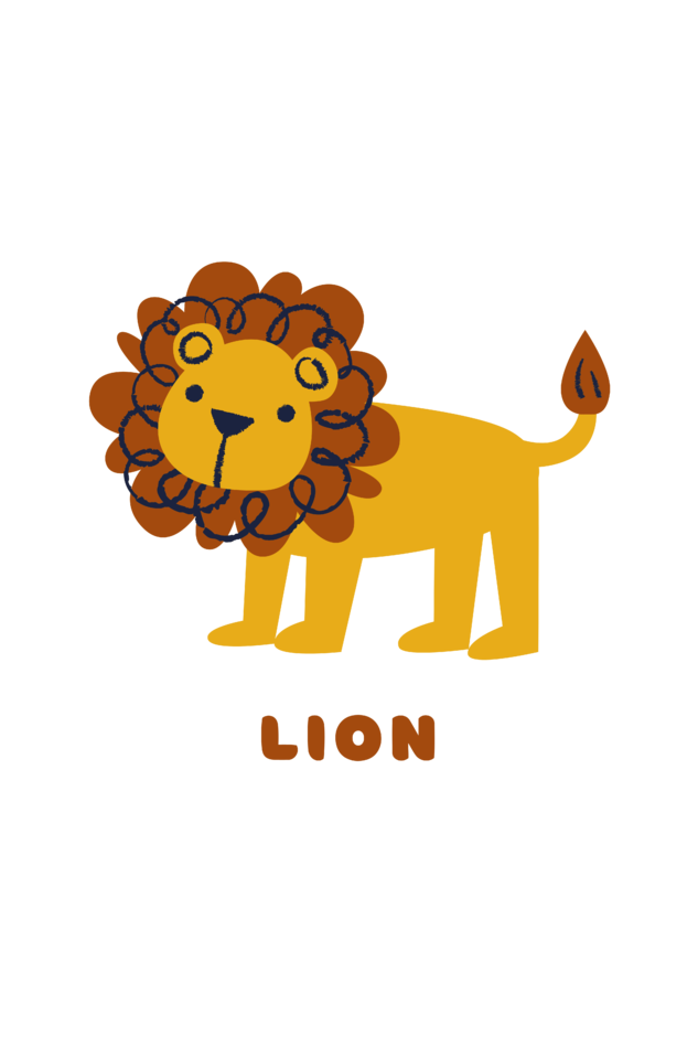 Boys Round Neck Lion