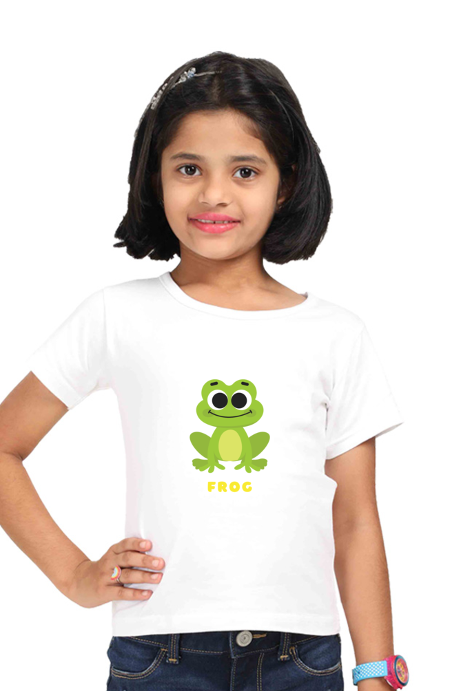 Girls Round Neck Frog