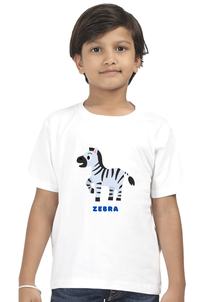 Boys Round Neck Zebra