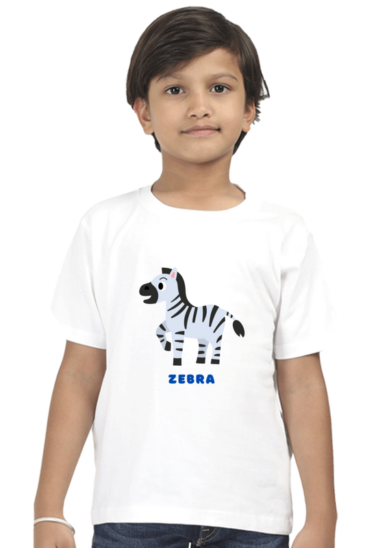 Boys Round Neck Zebra