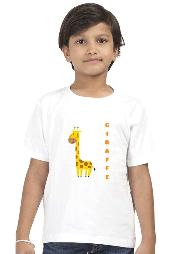 Boys Round Neck Giraffe