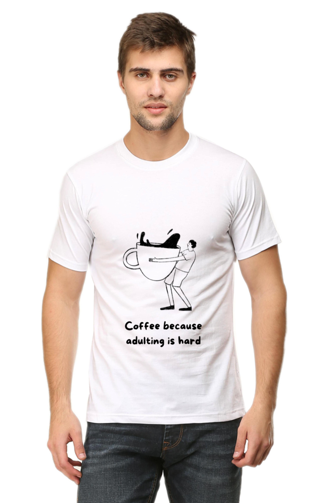 Adulting Is Hard Round Neck Classic T-Shirt