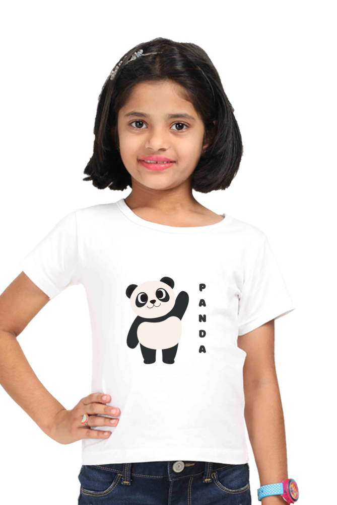 Girls Round Neck Panda