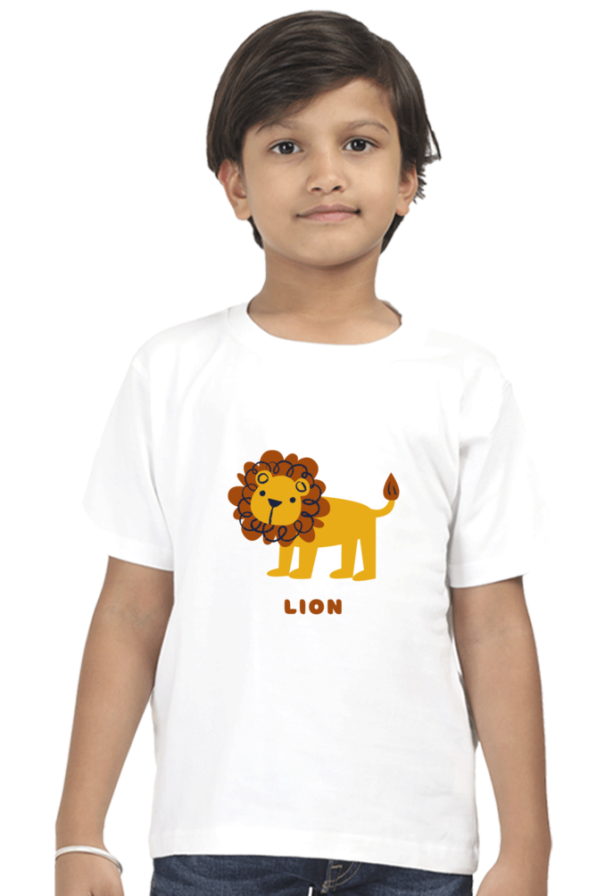 Boys Round Neck Lion