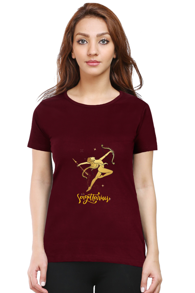 Sagittarius Zodiac Female Round Neck T-Shirt