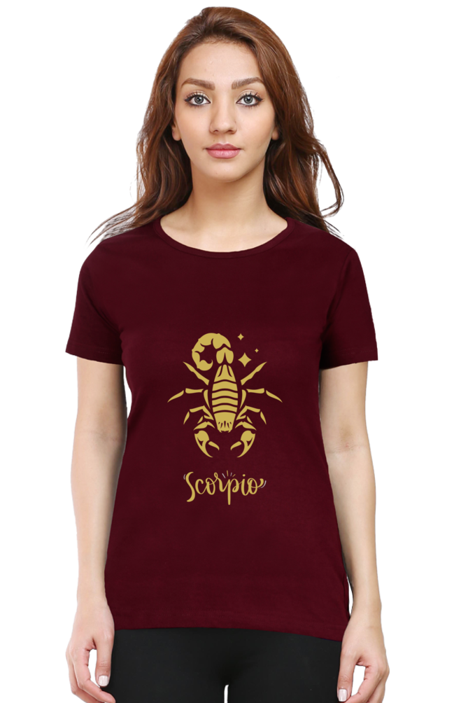 Scorpio Zodiac Female Round Neck T-Shirt