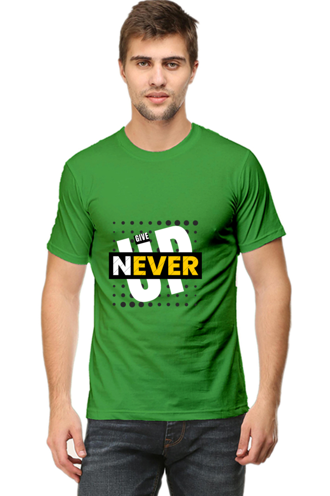 Never Give Up Round Neck Classic T-Shirt