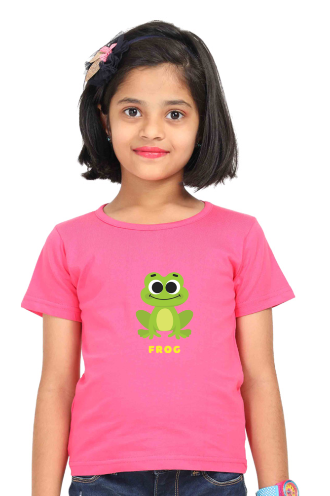 Girls Round Neck Frog