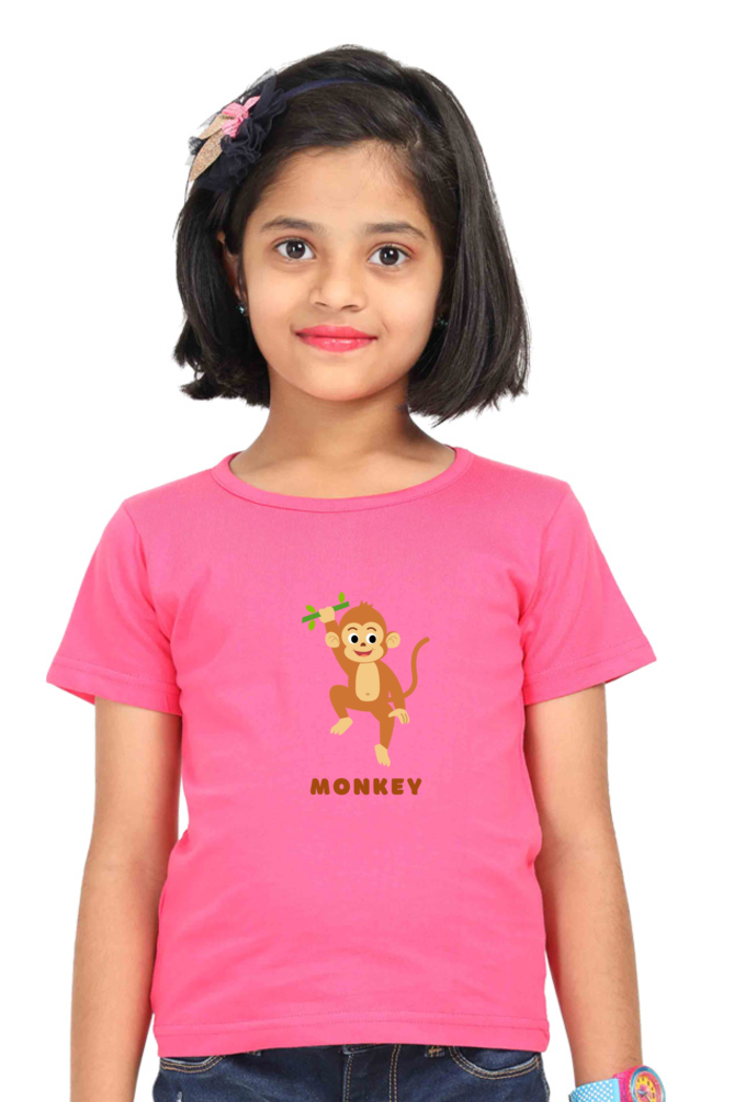 Girls Round Neck Monkey