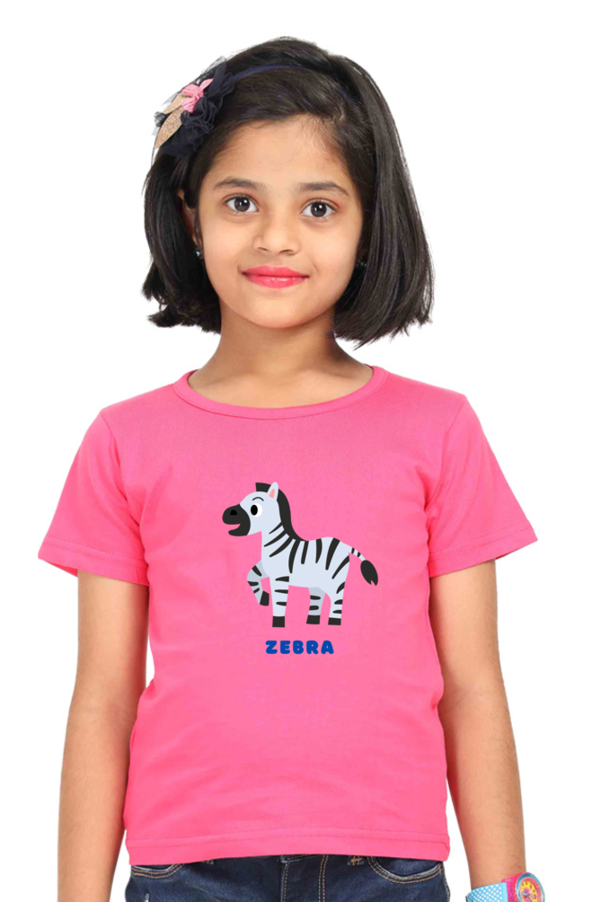 Girls Round Neck Zebra