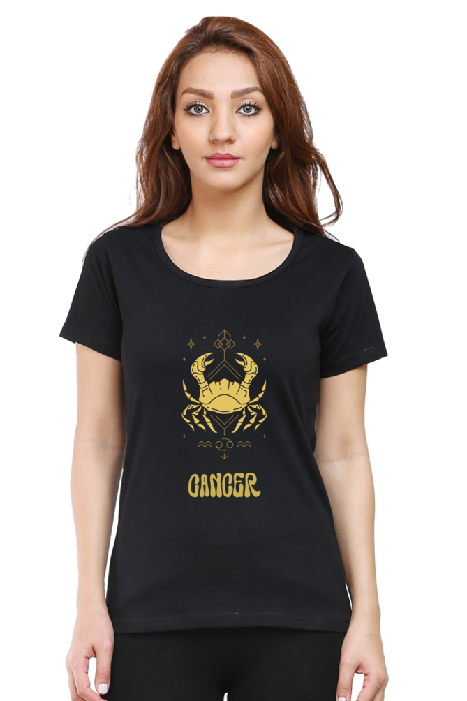 Cancer Zodiac Female Round Neck T-Shirt