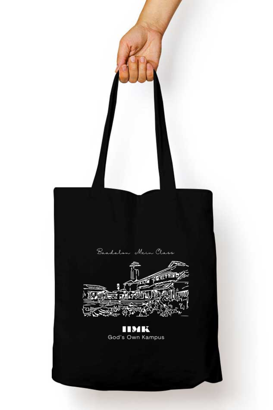 IIMK Unisex Tote Bag With Zipper - Black