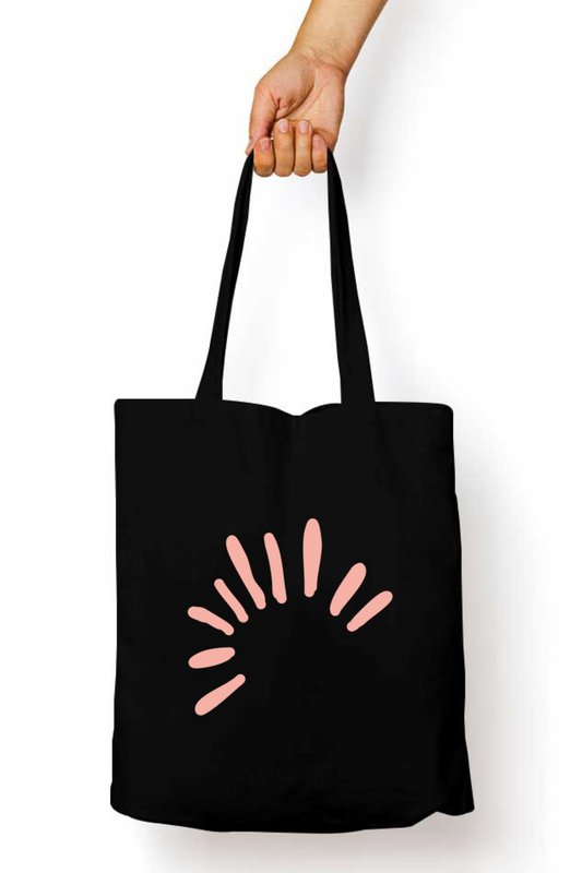 Sunshine Tote Bag With Zipper Black