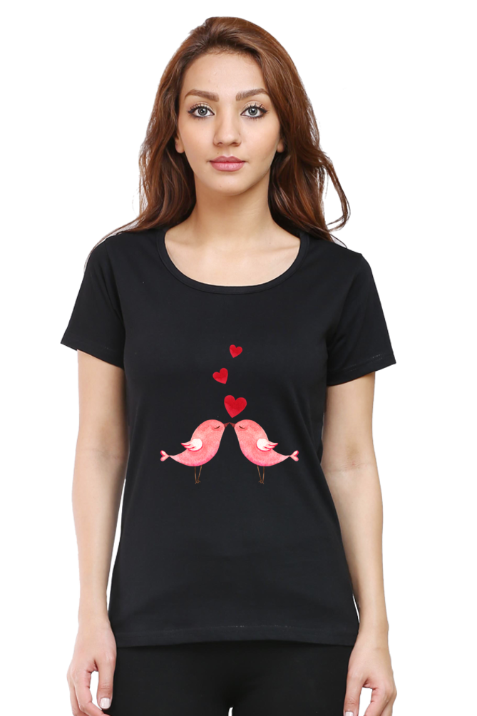 Lovestruck Birds Round Neck T-Shirts