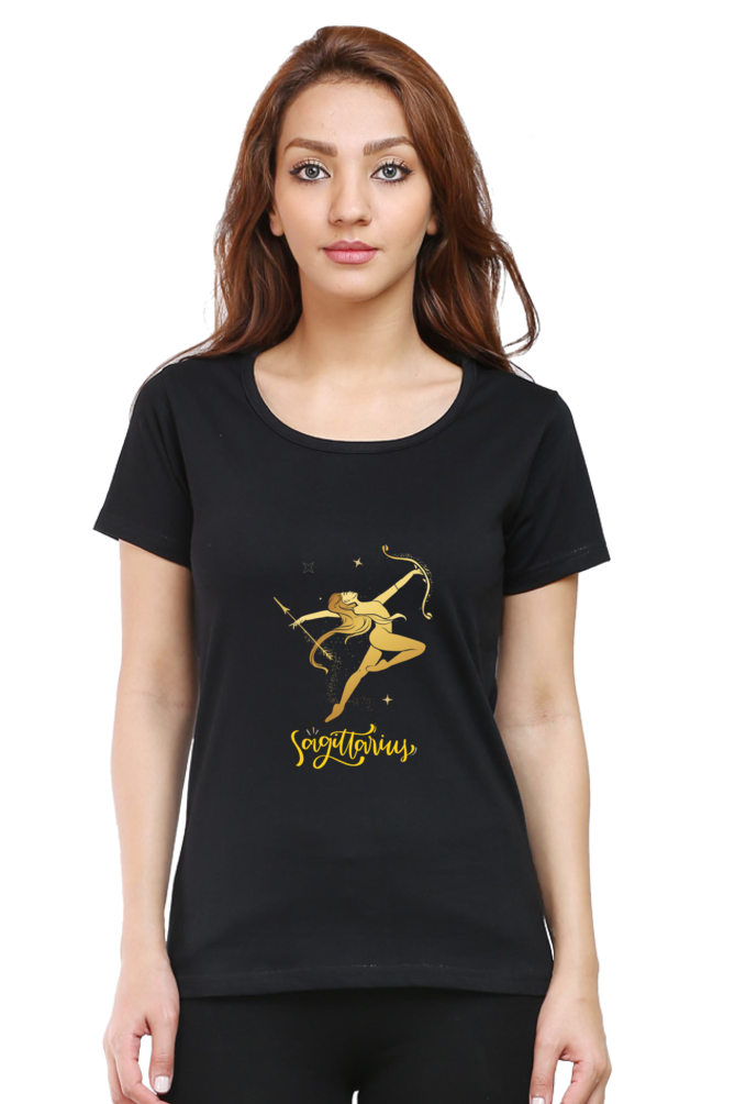 Sagittarius Zodiac Female Round Neck T-Shirt