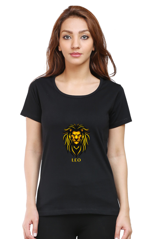 Leo Zodiac Female Round Neck T-Shirt