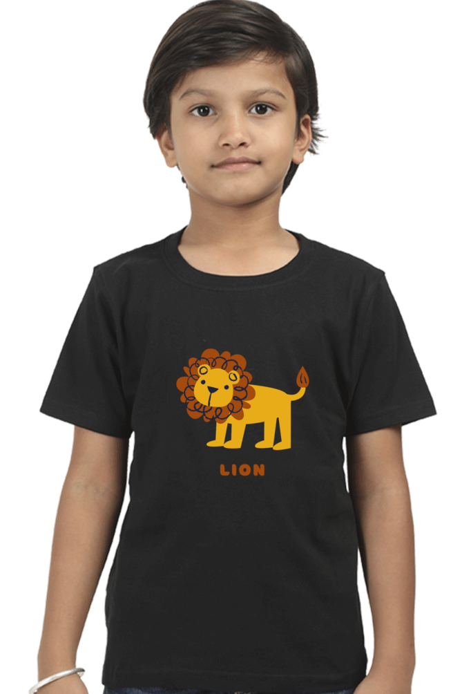 Boys Round Neck Lion