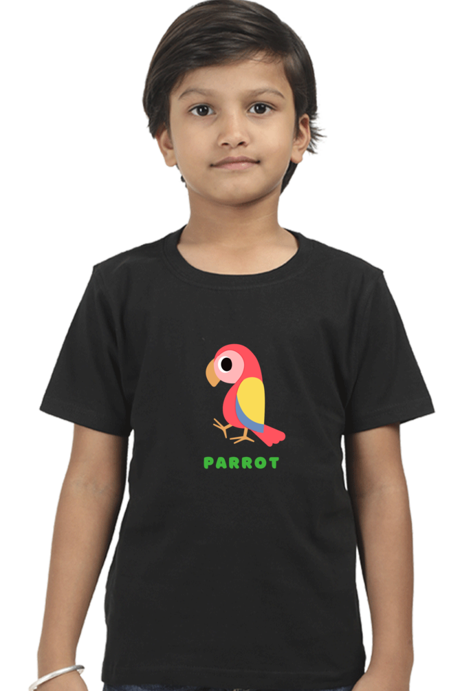 Boys Round Neck Parrot