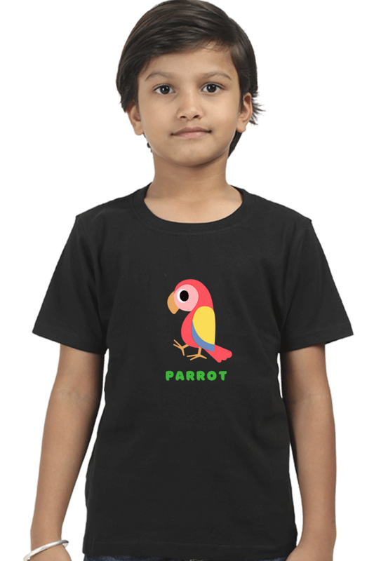 Boys Round Neck Parrot