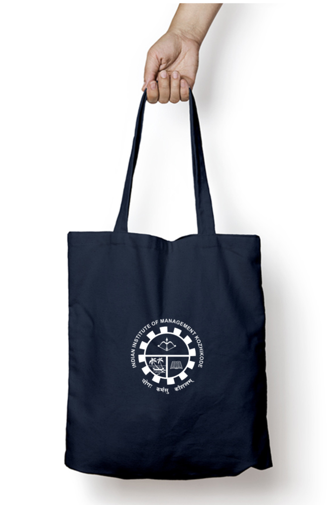 IIMK Unisex Tote Bag With Zipper - Navy Blue