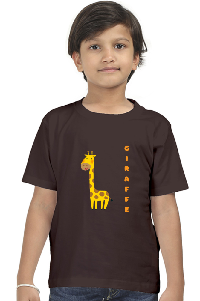 Boys Round Neck Giraffe