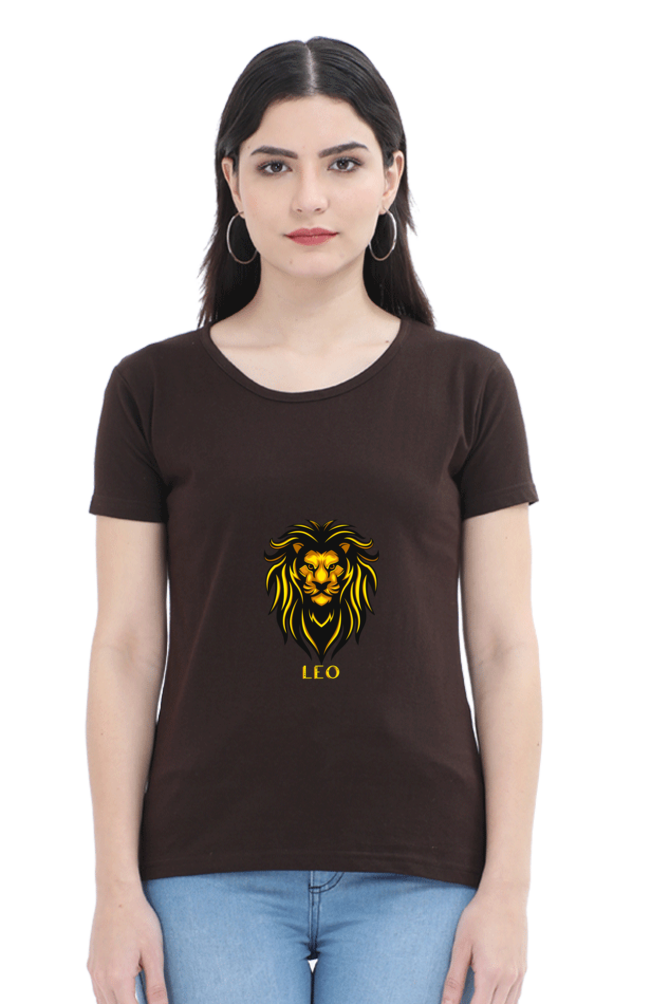 Leo Zodiac Female Round Neck T-Shirt