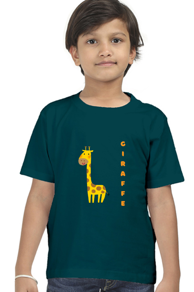 Boys Round Neck Giraffe