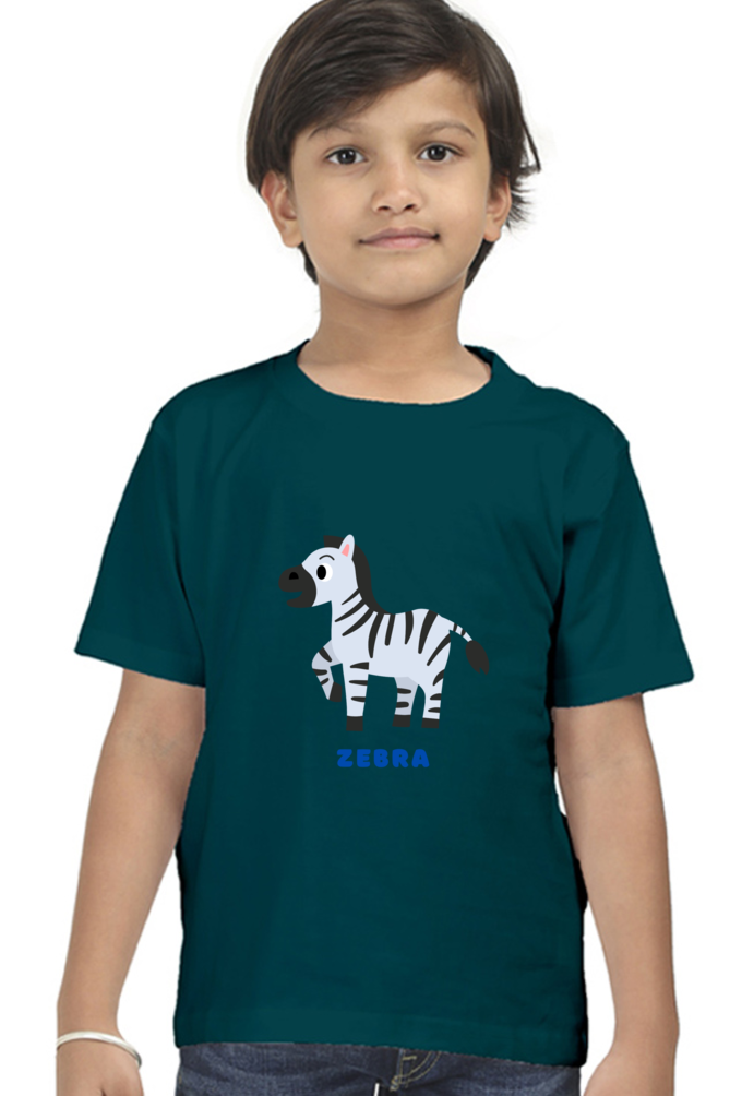 Boys Round Neck Zebra