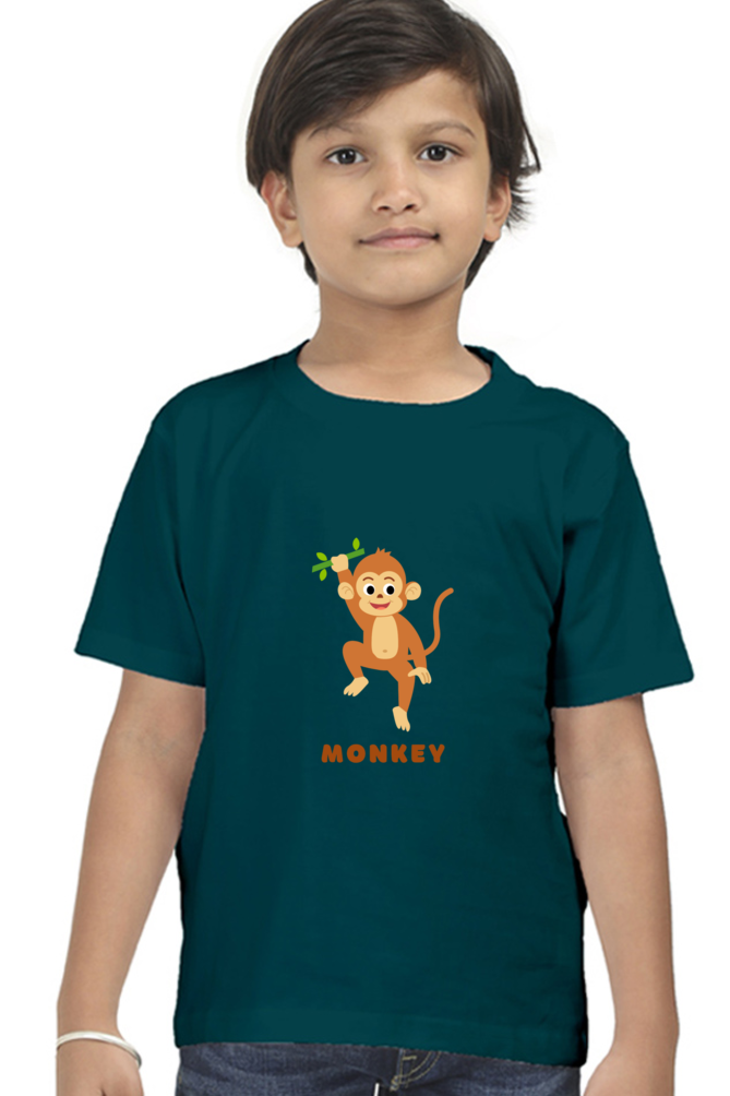 Boys Round Neck Monkey