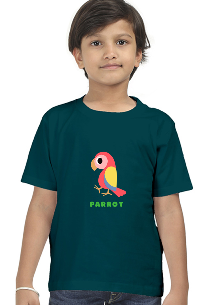 Boys Round Neck Parrot