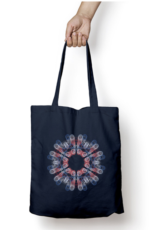 Cool Colors Tote Bag With Zipper Navy Blue