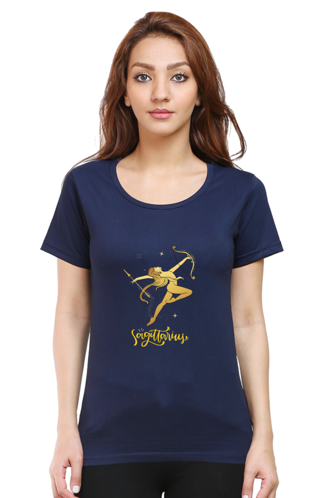 Sagittarius Zodiac Female Round Neck T-Shirt