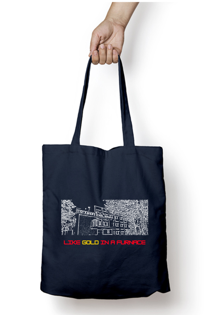 IIMK Unisex Tote Bag With Zipper - Navy Blue