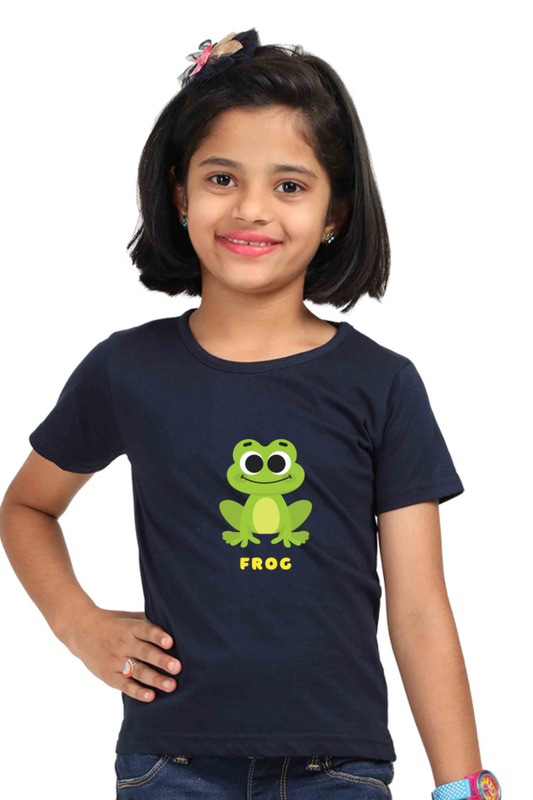 Girls Round Neck Frog