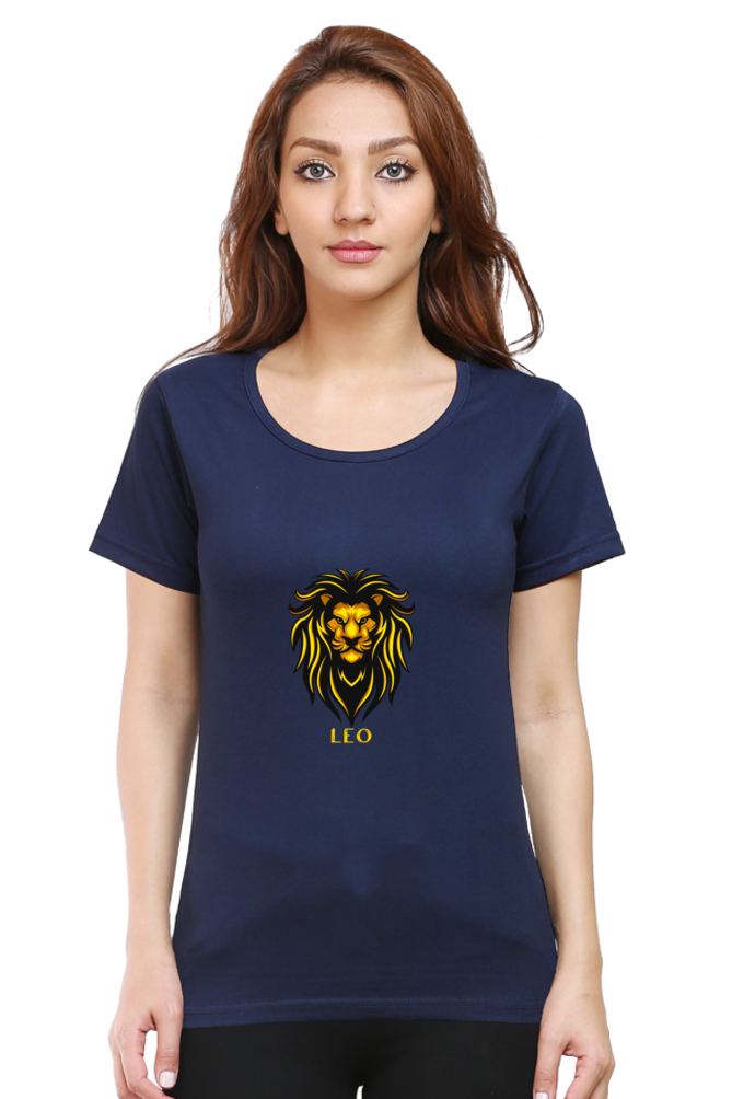 Leo Zodiac Female Round Neck T-Shirt