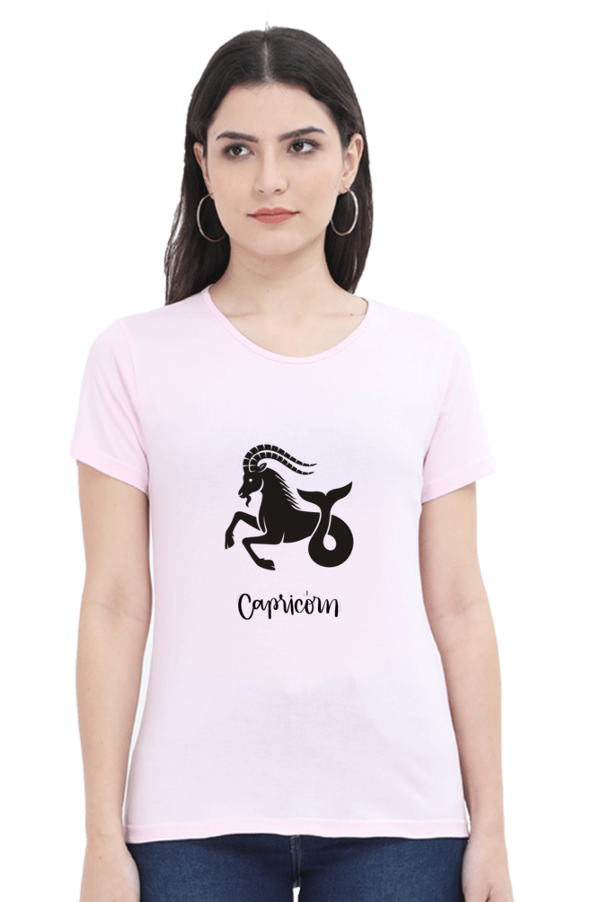 Capricorn Zodiac Female Round Neck T-Shirt