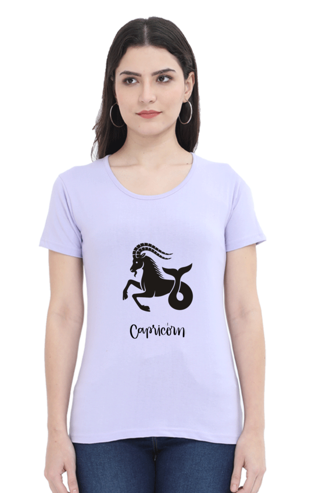 Capricorn Zodiac Female Round Neck T-Shirt