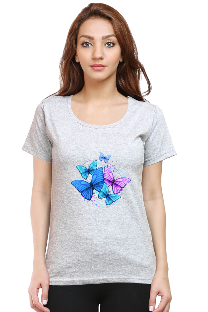 Butterfly Round Neck T-Shirt