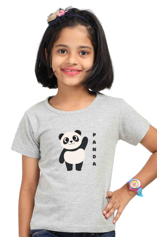 Girls Round Neck Panda