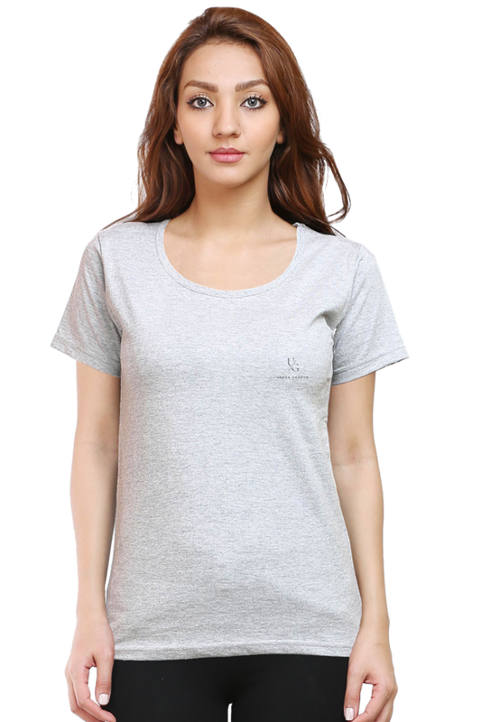 Round Neck Solids Grey Melange