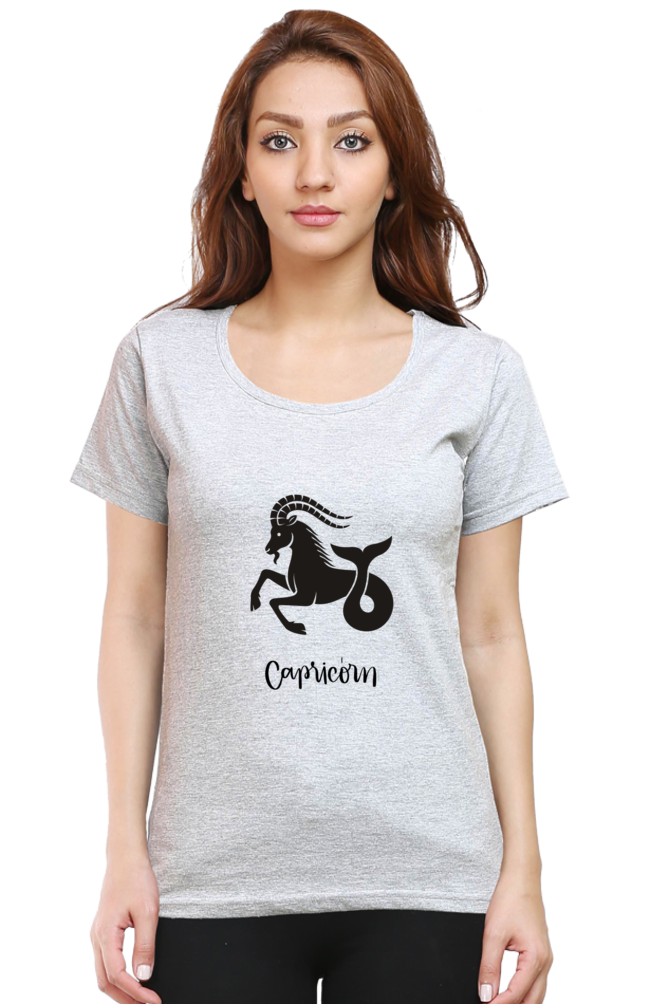 Capricorn Zodiac Female Round Neck T-Shirt