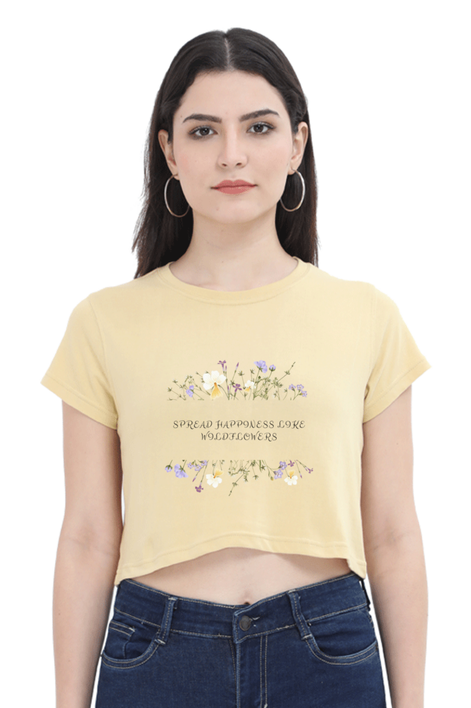 Spread Happiness Like Wildflowers Crop Top