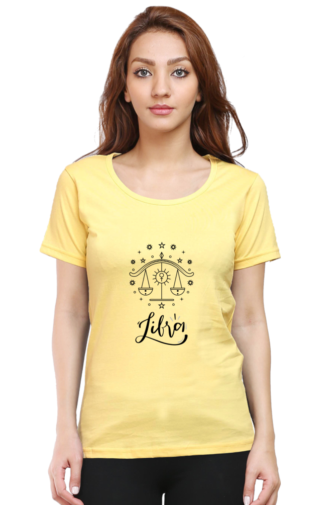 Libra Zodiac Female Round Neck T-Shirt