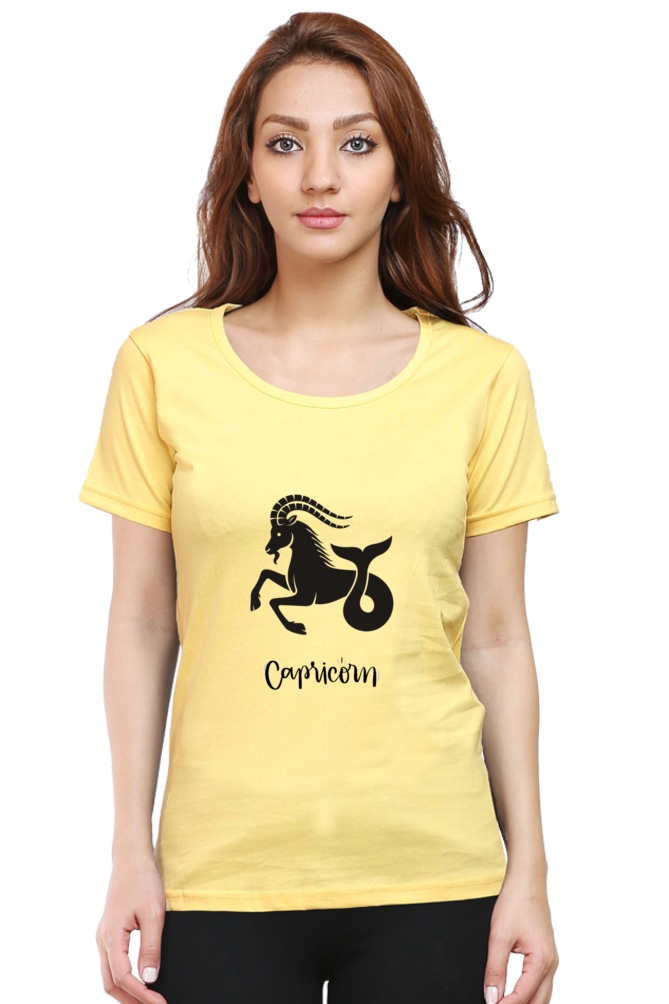 Capricorn Zodiac Female Round Neck T-Shirt