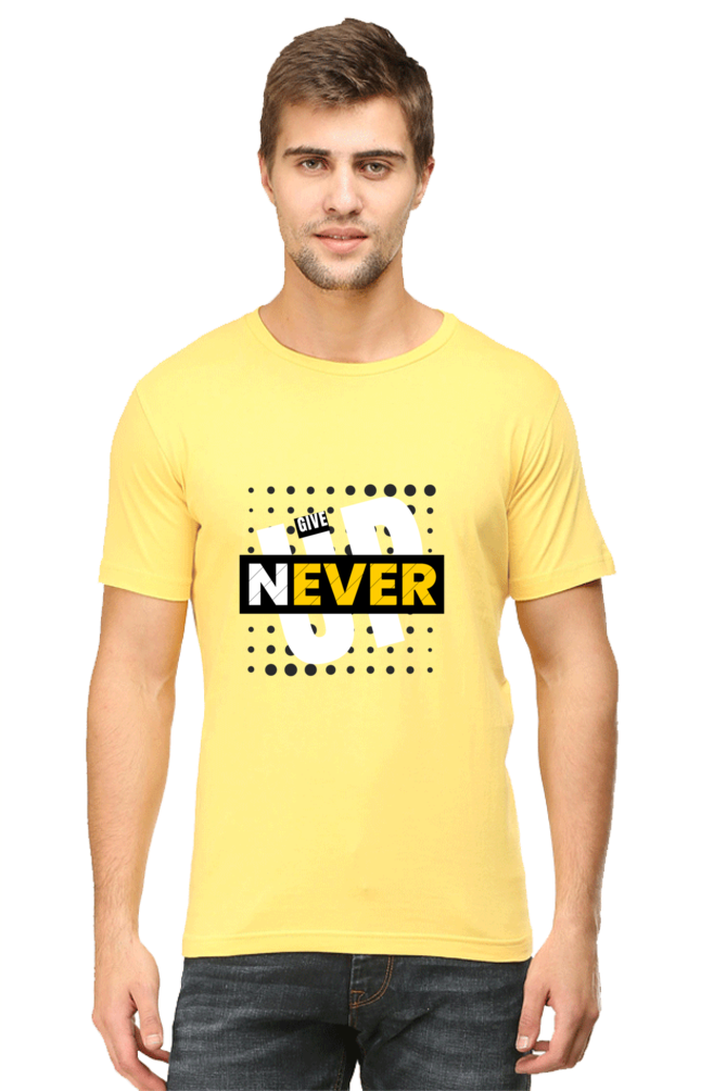 Never Give Up Round Neck Classic T-Shirt