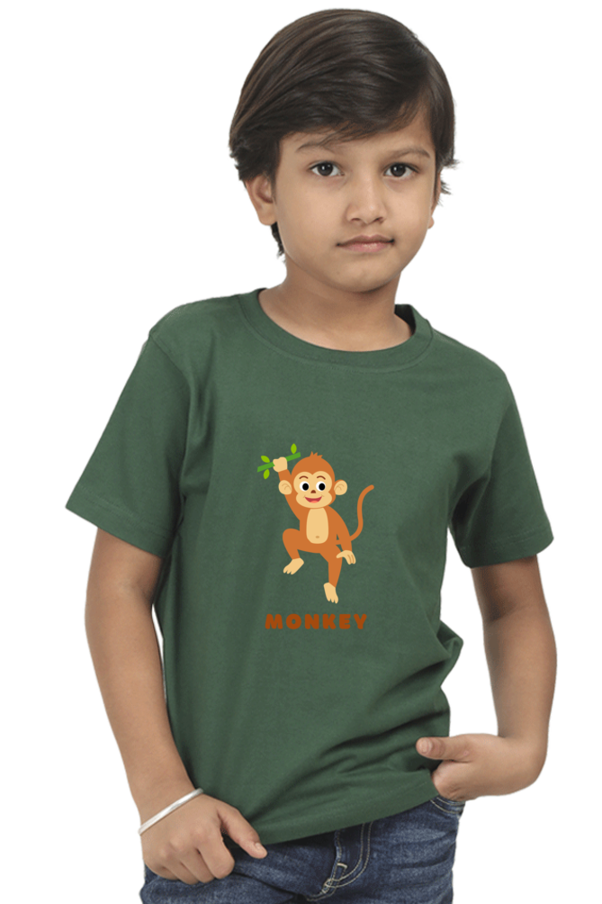 Boys Round Neck Monkey