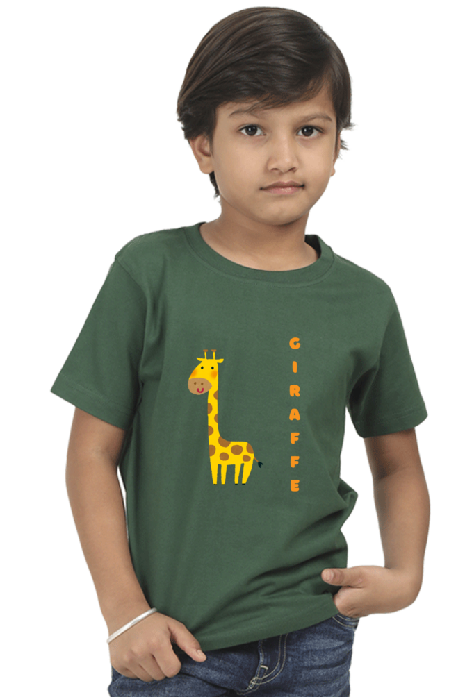 Boys Round Neck Giraffe